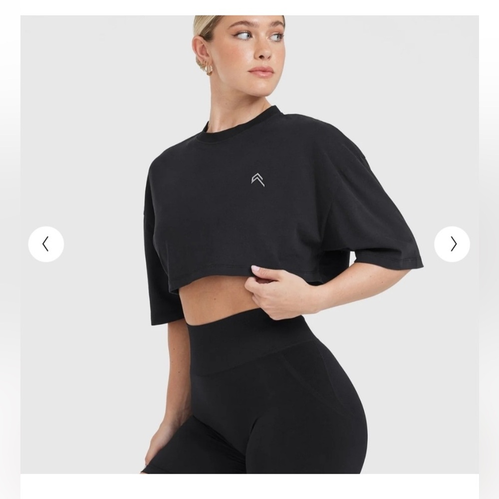 Oner Active Black Cropped Boxy Tee